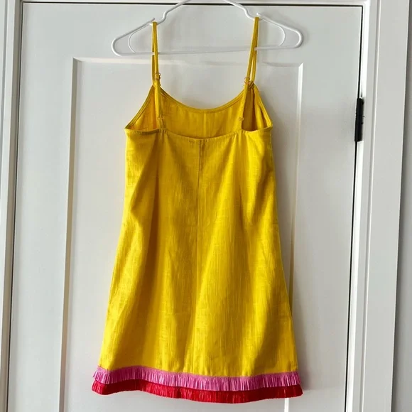 Staud Sonny Fringed Linen-Blend Mini Dress - Picture 2 of 10